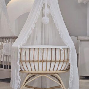 CuddleCo Aria Rattan Crib & Drape Bundle