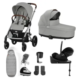 Cybex Balios S Lux 10 Piece Cloud G Bundle with Gold Footmuff - Stone Grey