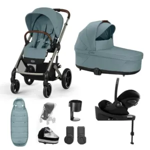 Cybex Balios S Lux 10 Piece Cloud G Bundle with Gold Footmuff - Stormy Blue