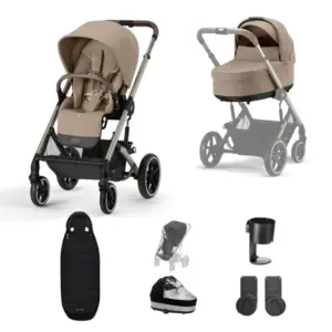 Cybex Balios S Lux 8 Piece Bundle with Gold Footmuff - Almond Beige