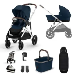 Cybex Gazelle S 8 Piece Bundle with Gold Footmuff - Ocean Blue