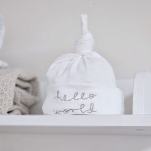 The Baby Store 'Hello World' Cotton Hat
