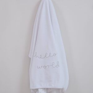 The Baby Store 'Hello World' Velour Blanket