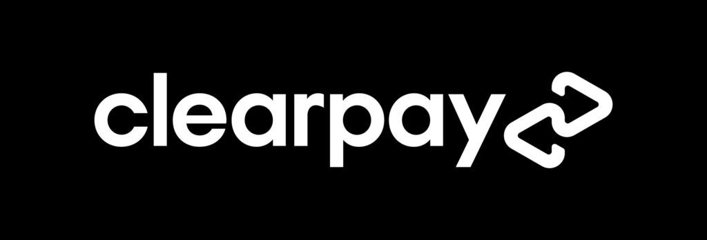 the Clearpay logo with black background