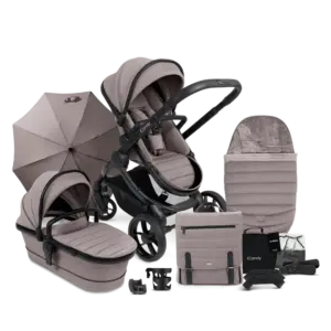 the iCandy Pushchair and Carrycot - Complete Bundle showing everything included in the bundle