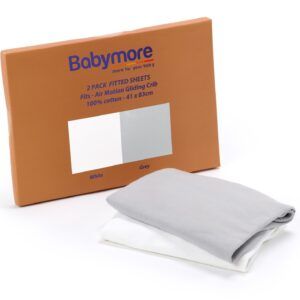 Babymore Air Motion Fitted Sheets - White & Grey