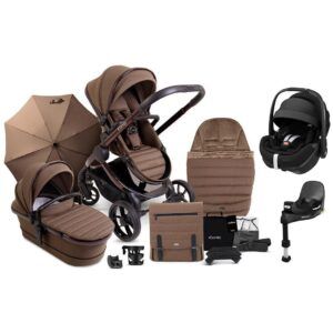 Peach 7 Pushchair and Carrycot Complete Bundle with Maxi Cosi Pebble 360 Pro2 and Base