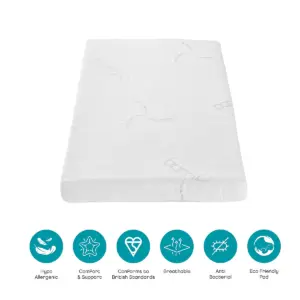 Tutti Bambini Natural Coir Fibre Cot Bed Mattress (70 x 140 cm)