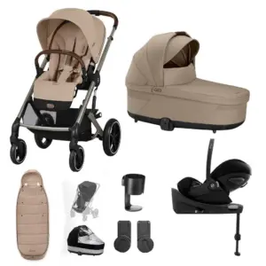 Cybex Balios S Lux 10 Piece Cloud G Bundle with Gold Footmuff - Almond Beige