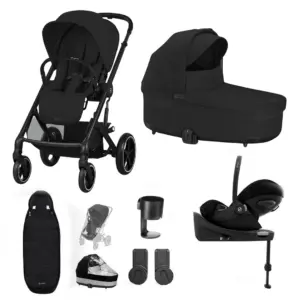 Cybex Balios S Lux 10 Piece Cloud G Bundle with Gold Footmuff - Moon Black