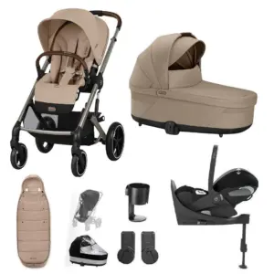 Cybex Balios S Lux 10 Piece Cloud T Bundle with Gold Footmuff - Almond Beige