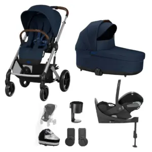 Cybex Balios S Lux 10 Piece Cloud T Bundle with Gold Footmuff - Ocean Blue