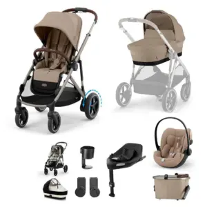 Cybex e-Gazelle S 10 Piece Cloud G Bundle with Gold Footmuff - Almond Beige