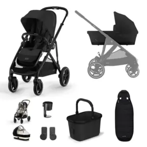 Cybex Gazelle S 8 Piece Bundle with Gold Footmuff - Moon Black