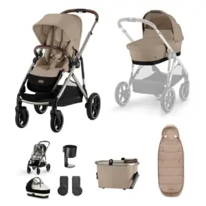 Cybex Gazelle S 8 Piece Bundle with Gold Footmuff - Almond Beige