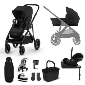 Cybex Gazelle S 10 Piece Cloud G Bundle with Gold Footmuff - Moon Black