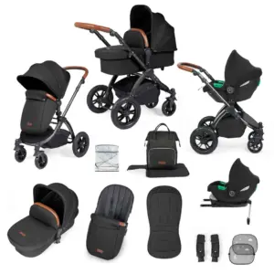 Ickle Bubba Stomp Luxe 12 Piece Travel System with i-Size Cirrus Car Seat & ISOFIX Base