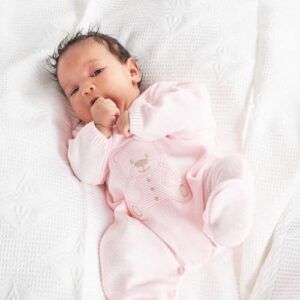 Dandelion Pink Teddy Knitted Onesie
