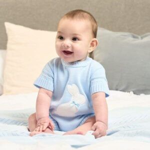 Dandelion Blue Bunny Knitted Romper