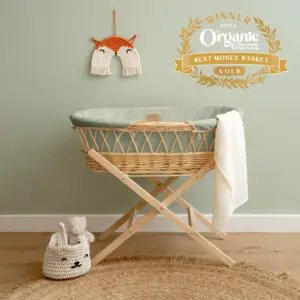 Clair de Lune Organic Wicker Moses Basket