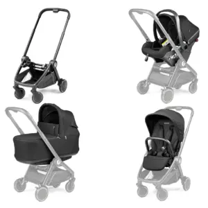Peg Perego City Loop 2in1 with Car Seat Bundle - True Black