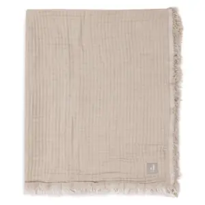 Jollein Crib Blanket 75x100cm Fringe - Olive Green/Ivory - GOTS