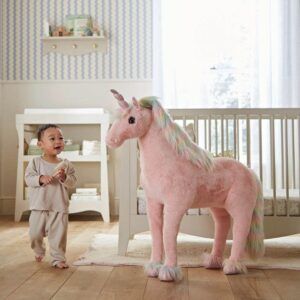 CuddleCo Standing Unicorn Stuffed Animal - Rainbow