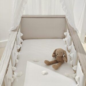 The Baby Store White Tassel Muslin Duvet Cover 100x120