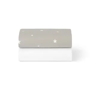 Snuz Crib 2 Pack Fitted Sheets - Grey/Star
