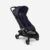 Deep indigo sun canopy, deep indigo fabrics, black chassis
