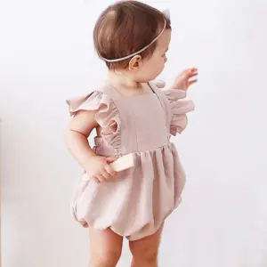 Laker And The Moon Summer Frilly Romper - Rose Pink
