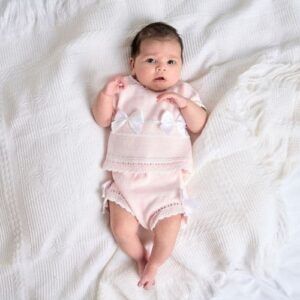 Dandelion Satin Bow Top & Bloomer Set