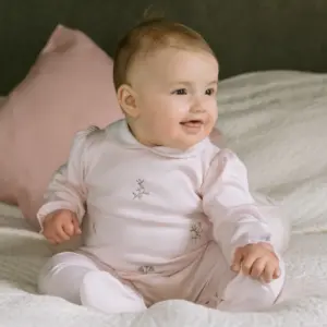 Emile et Rose Karen Pink Floral Embroidery Babygrow