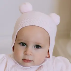 Emile et Rose Kirsty Pink Knitted Double Pom-Pom Hat