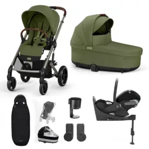 Cybex Balios S Lux 10 Piece Cloud T Bundle with Gold Footmuff - Moss Green
