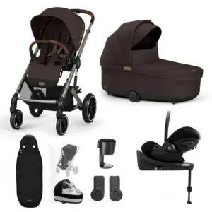 Cybex Balios S Lux 10 Piece Cloud G Bundle with Gold Footmuff - Chocolate Brown