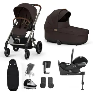 Cybex Balios S Lux 10 Piece Cloud T Bundle with Gold Footmuff - Chocolate Brown