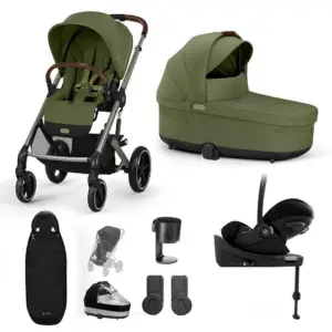 Cybex Balios S Lux 10 Piece Cloud G Bundle with Gold Footmuff - Moss Green