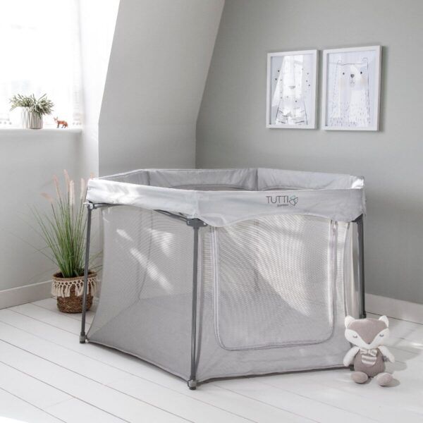 room displaying the Tutti Bambini Hexa Playpen in grey