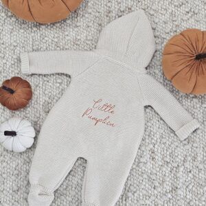 'Little Pumpkin' Taupe Pramsuit - 1 Month
