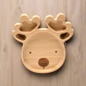 the Bambino Bamboo Reindeer Christmas Plate