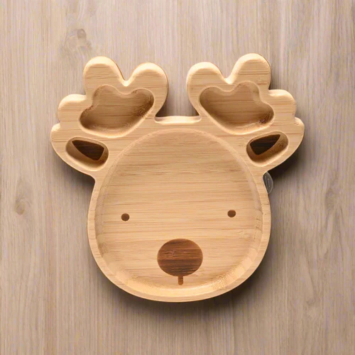 the Bambino Bamboo Reindeer Christmas Plate