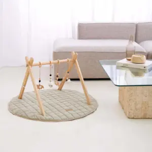 Clair de Lune Organic Play Mat & Wooden Play Gym Set