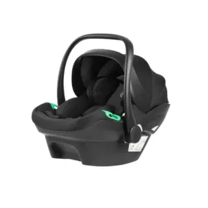the Ickle Bubba Nimbus 180 spin i-size car seat in black colourway shown in front angled view
