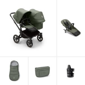 The Bugaboo Donkey 5 Complete Pushchair Bundle showing everything included in the bundle.