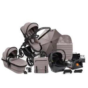 The iCandy Peach 7 Pushchair and Carrycot - Complete Car Seat Bundle showing everything included in the bundle
